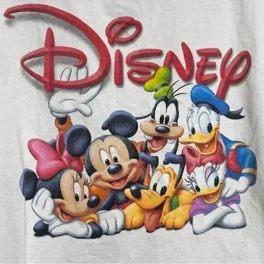 DISNEY White T-Shirt with Characters and Emblem | size Medium - Picture 3 of 5